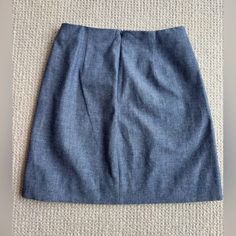 J. Crew Blue Mini Skirt with Scalloped Trim - Picture 3 of 4